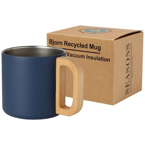 PF100740-2Bjorn RCS-zertifizierter Becher aus recyceltem Edelstahl mit Kupfer-Vakuumisolierung_ 360 ml_ dunkel