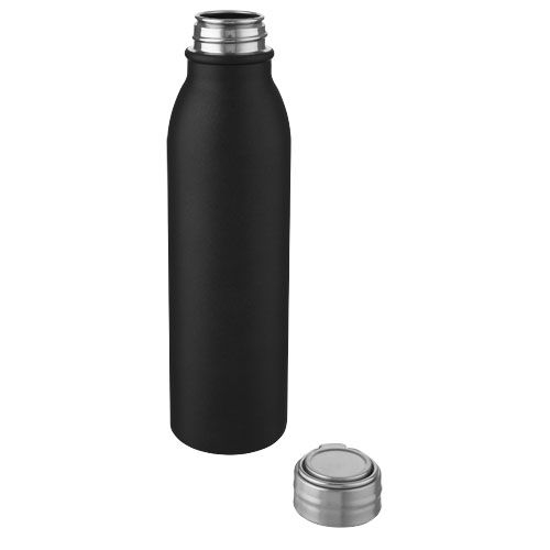 PF100678-4Harper 700 ml Sportflasche aus Edelstahl mit Metallschlaufe_ schwarz