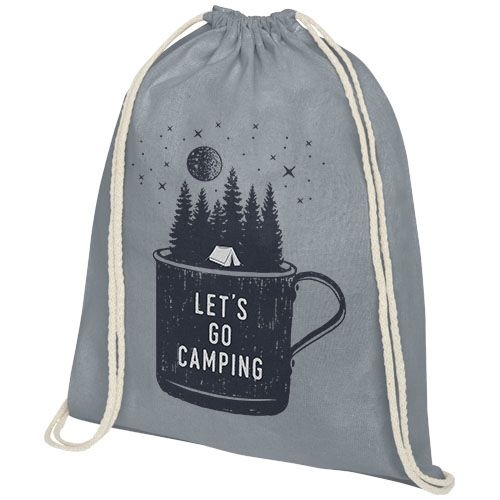 PF120575-8Oregon 140 g_m² Turnbeutel aus Baumwolle 5L_ grau