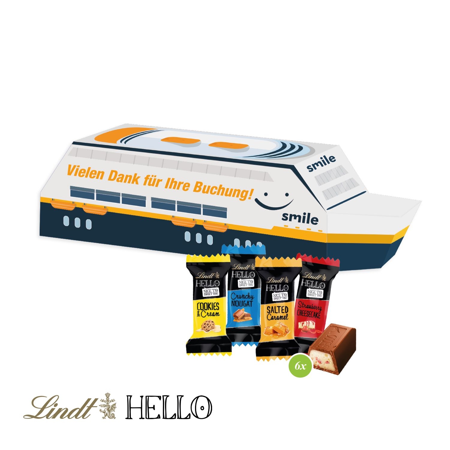 CD917303D Praesent Schiff mit Lindt HELLO Mini