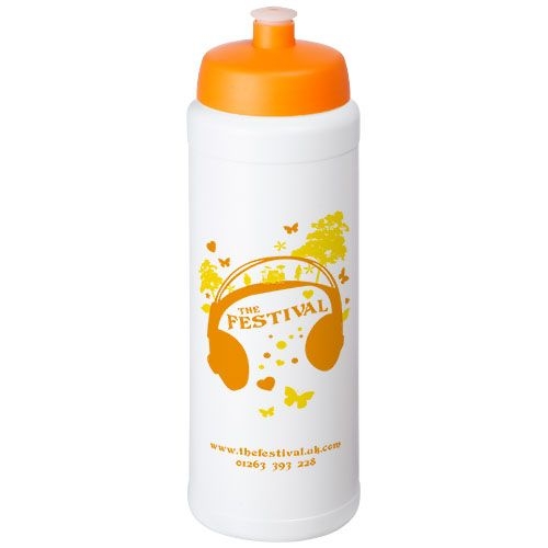 PF210689-8Baseline® Plus grip 750 ml Sportflasche mit Sportdeckel_ weiss_orange