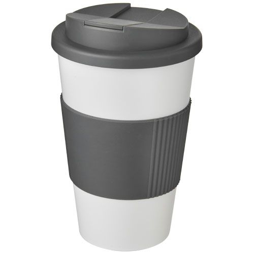 PF210696-10Americano® 350 ml Isolierbecher mit Schutzring _ auslaufsicherem Schraubverschluss_ weiss_grau