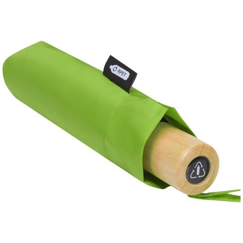 PF109145-5Birgit 21'' faltbarer winddichter Regenschirm aus recyceltem PET_ Lindgruen