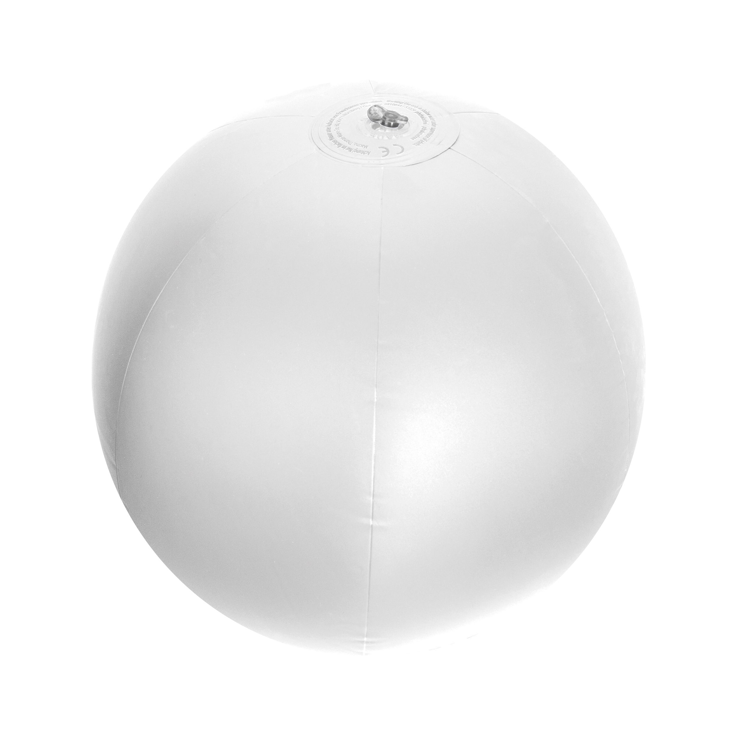 Strandball aus PVC mit einer Segmentlänge von 40 cm, weiß