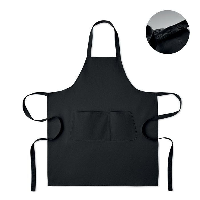 MO2249-03Gamma Kuechenschuerze Organic Cotton_ schwarz