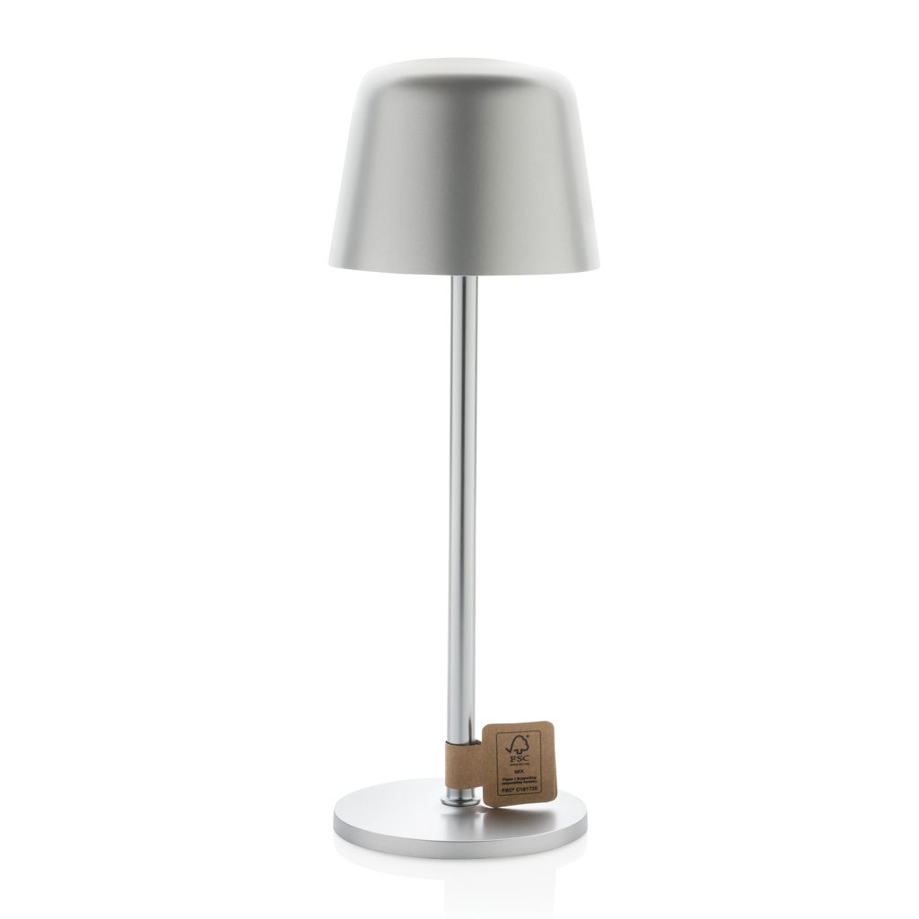 XDP513.97-02Zenic USB Tischleuchte aus RCS recyceltem Kunststoff_ silber