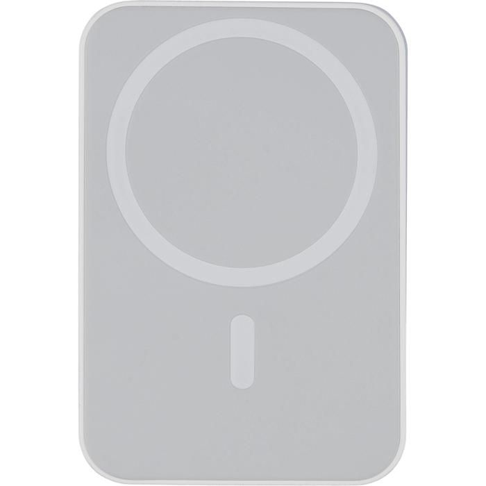 GI1298467-02Recycelte ABS-Powerbank mit kabellosem Ladegeraet Miren_ weiss