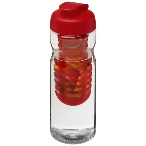 PF210046-3H2O Active® Base 650 ml Sportflasche mit Klappdeckel und Infusor_ transparent_rot PF210046-3H2O Active® Base 650 ml Sportflasche mit Klappdeckel und Infusor_ transparent_rot