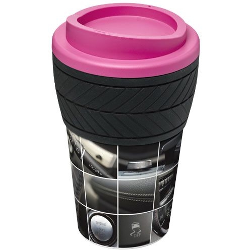 PF210088-10Brite-Americano® 350 ml Isolierbecher mit Schutzring Reifen-Design_ magenta PF210088-10Brite-Americano® 350 ml Isolierbecher mit Schutzring Reifen-Design_ magenta