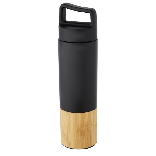 PF100669-2Torne 540 ml Kupfer-Vakuum Isolierflasche mit Bambus Aussenwand_ schwarz