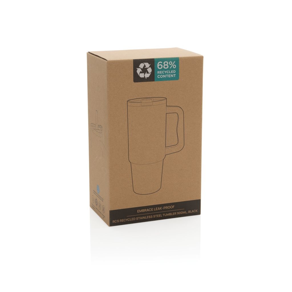 XDP437.34-01Embrace Leakproof aus RCS recyceltem Edelstahl 900ml_ schwarz