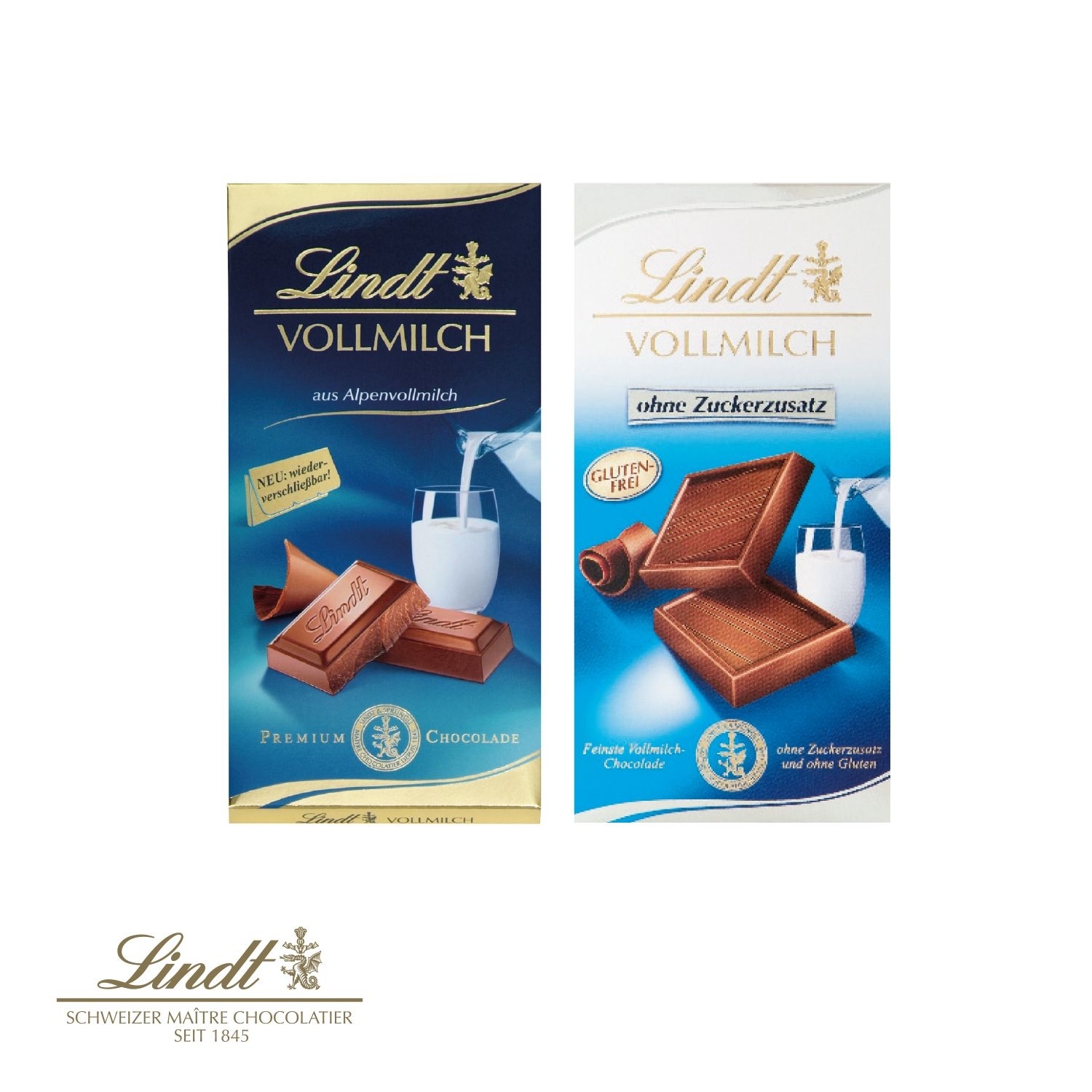 CD91270-02Premium Schokolade von Lindt_ Vollmilch ohne Zuckerzusatz