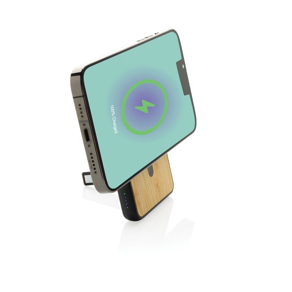 XDP322.90-01Zen 5000mAh 5W magnetische Bambus-Powerbank aus RCS rPlastik_ schwarz