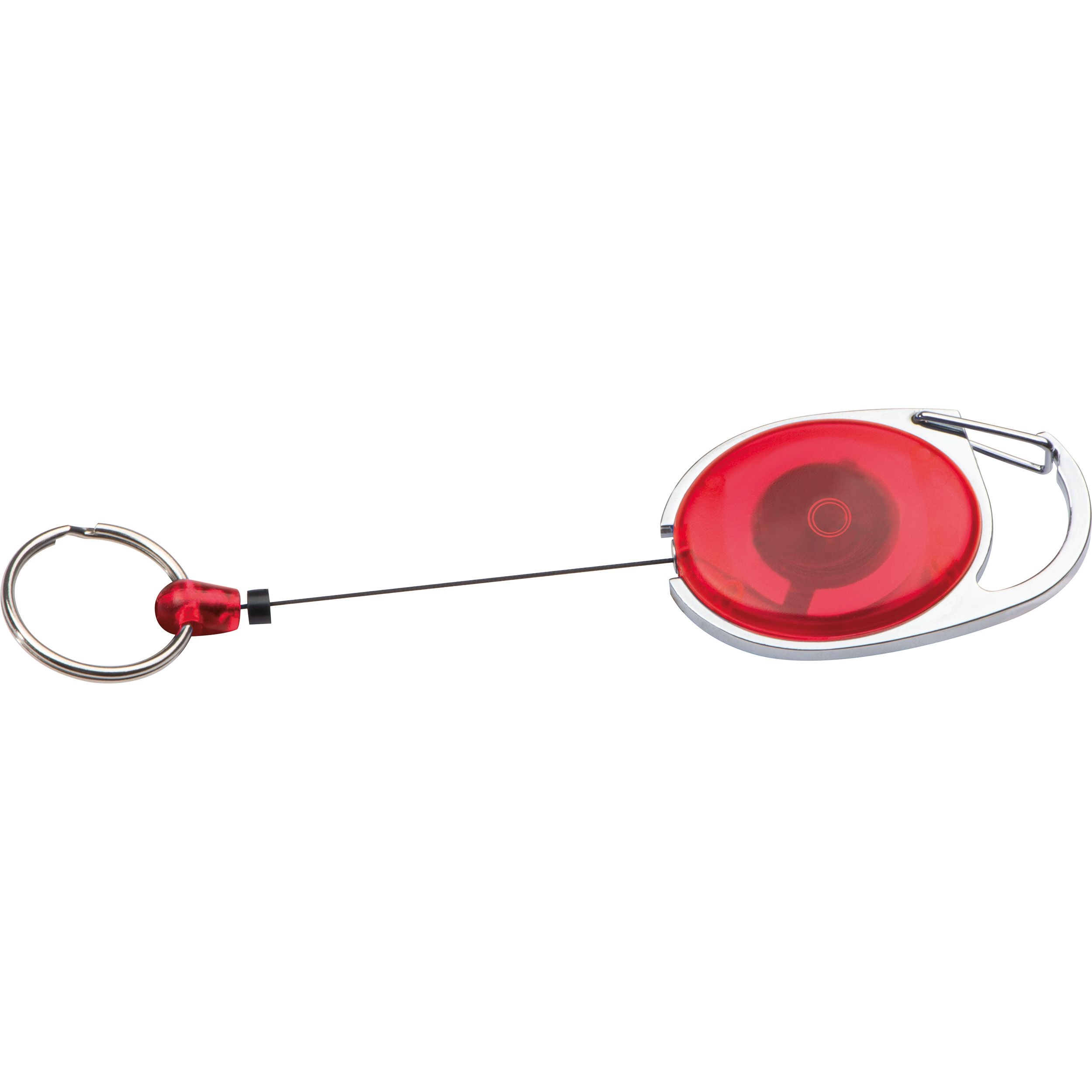 MA91171-05Schluesselanhaenger mit Karabiner und ausziehbarem Schluesselring_ rot