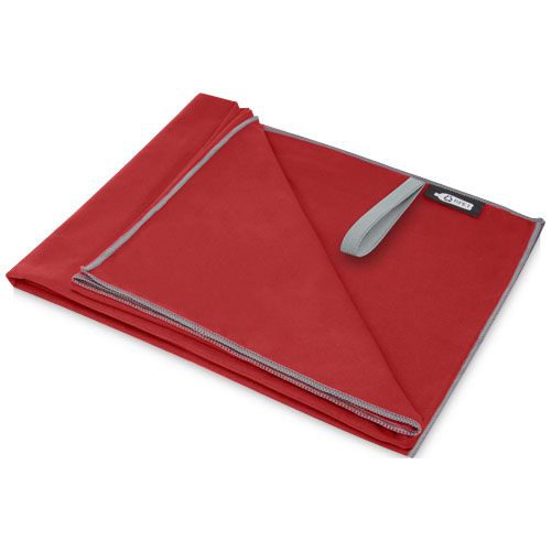 Pieter ultraleichtes und schnell trocknendes Handtuch aus rPET, rot