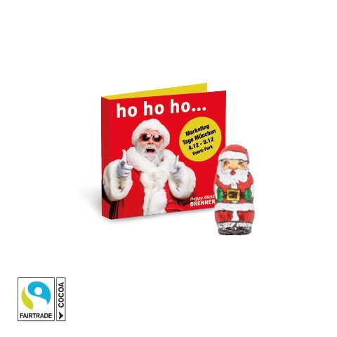 CD95576-01Werbe-Klappkarte mit Weihnachtsmann Fairtrade®
