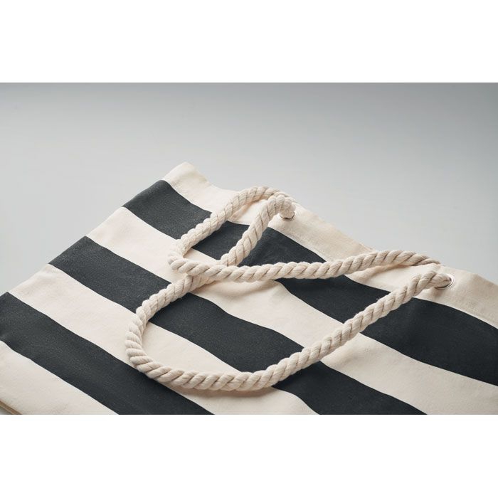 Heaven Stripe Strandtasche Baumwolle 220 g, schwarz