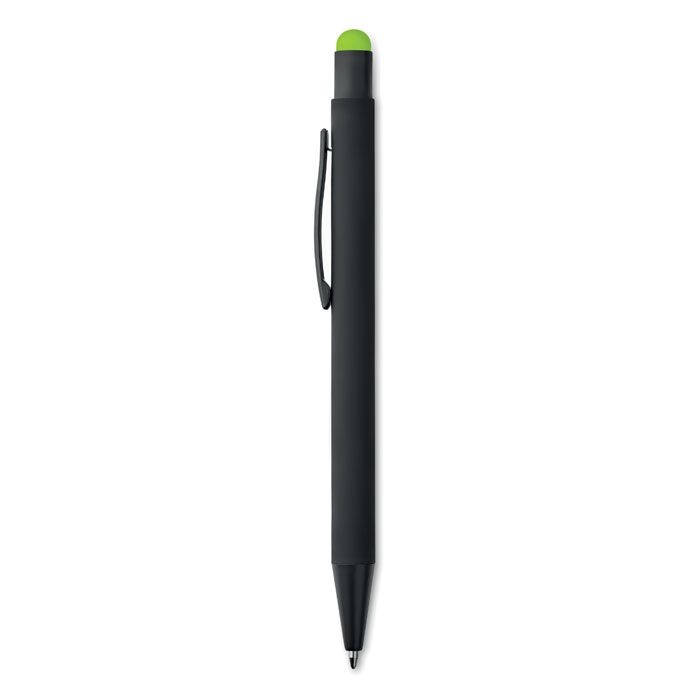 MO9393-48Negrito Druckkugelschreiber mit Stylus_ limettengruen