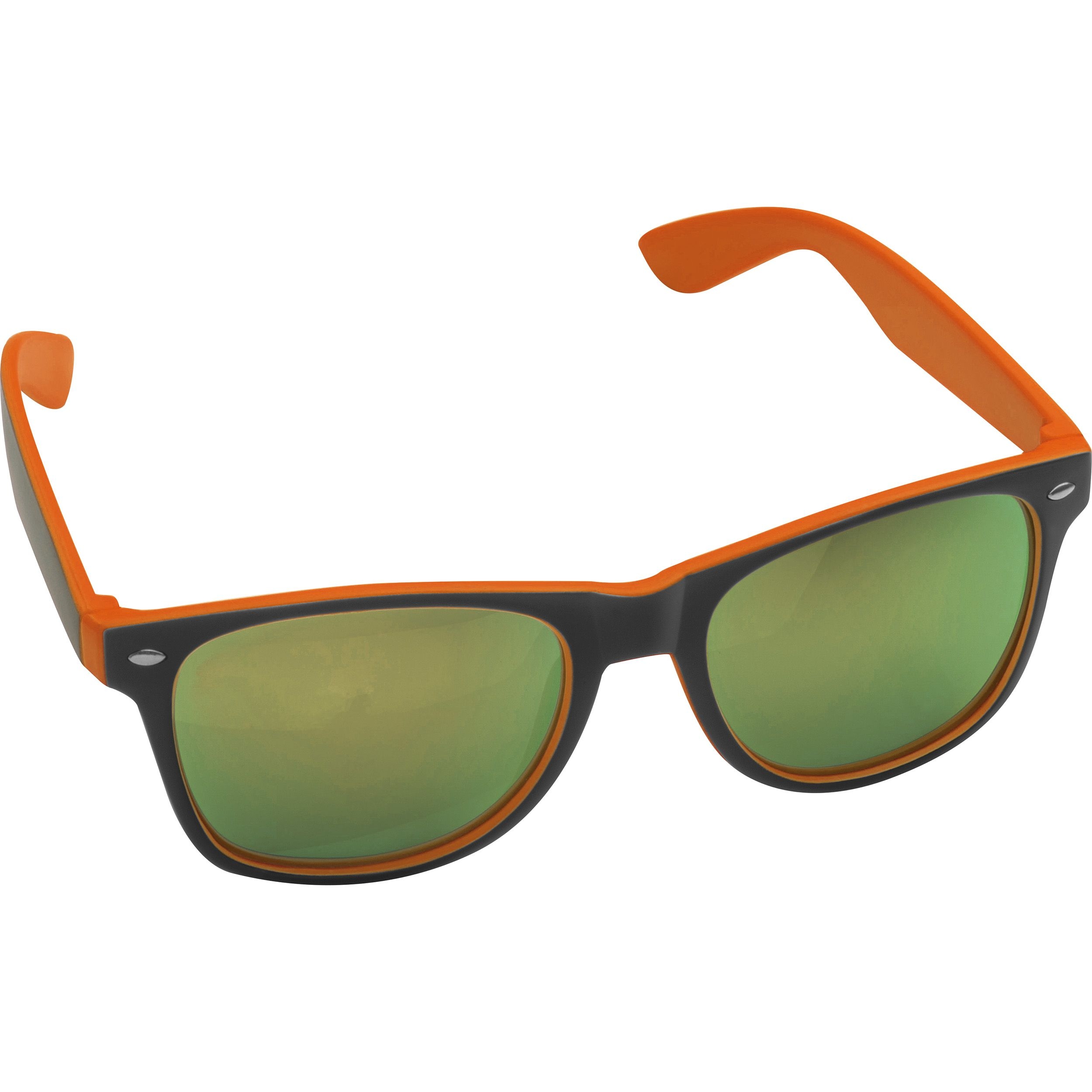 MA50671-10Sonnenbrille aus Kunststoff mit verspiegelten Glaesern_ UV 400 Schutz_ orange