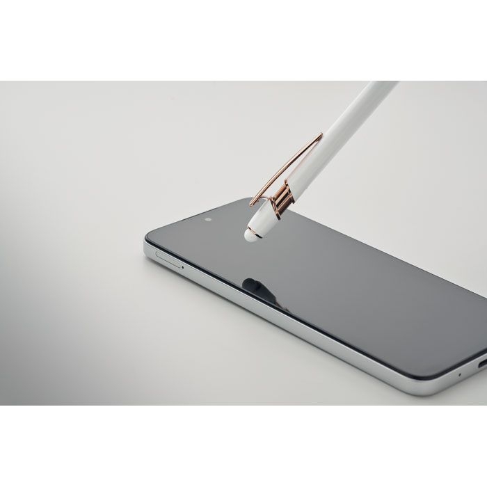 MO2380-06Scribble Druckkugelschreiber Aluminium_ weiss