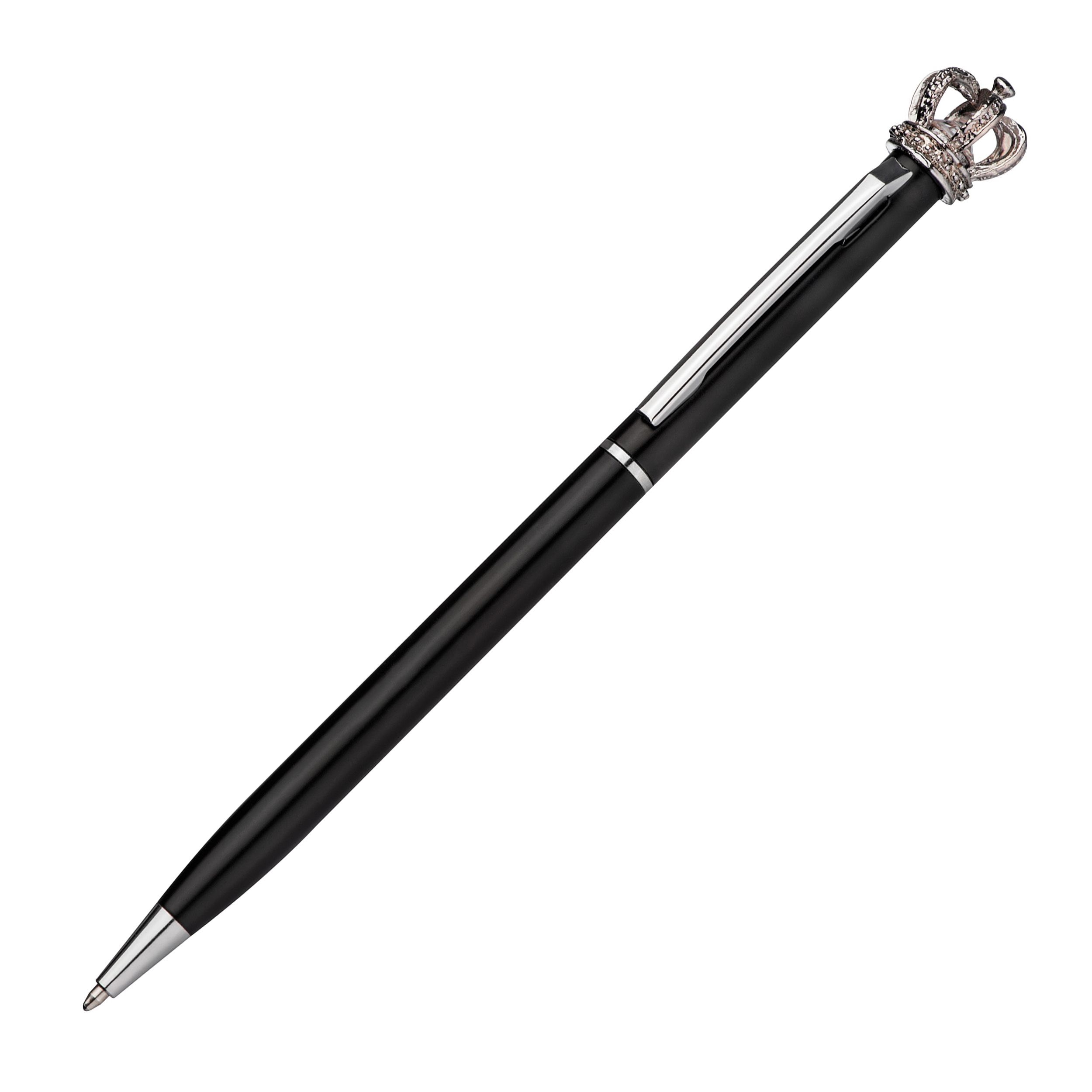MA10488-03Kugelschreiber aus Metall mit Krone_ schwarz