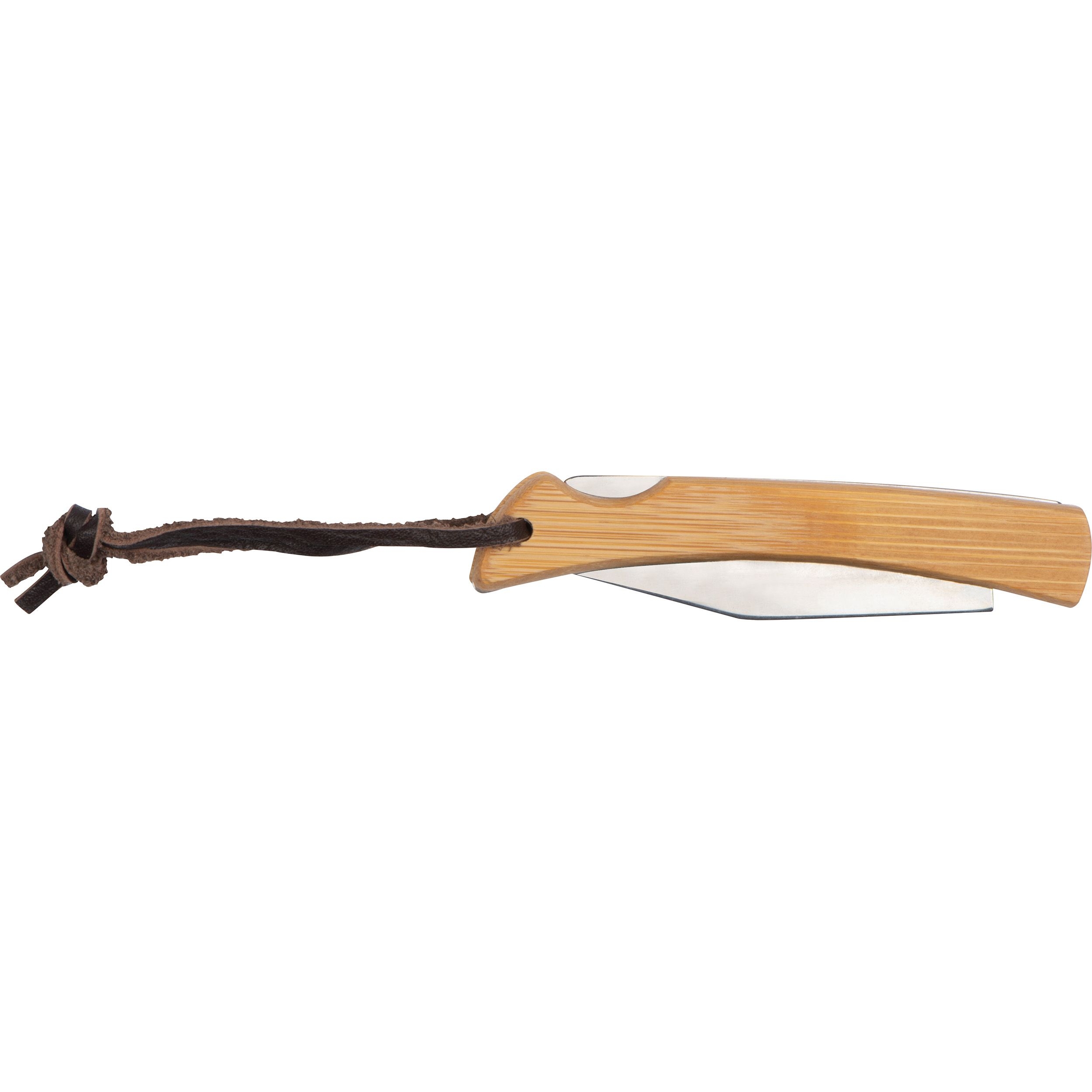 MA82692-13Taschenmesser mit Bambusschalen und Aufhaengeschlaufe_ beige