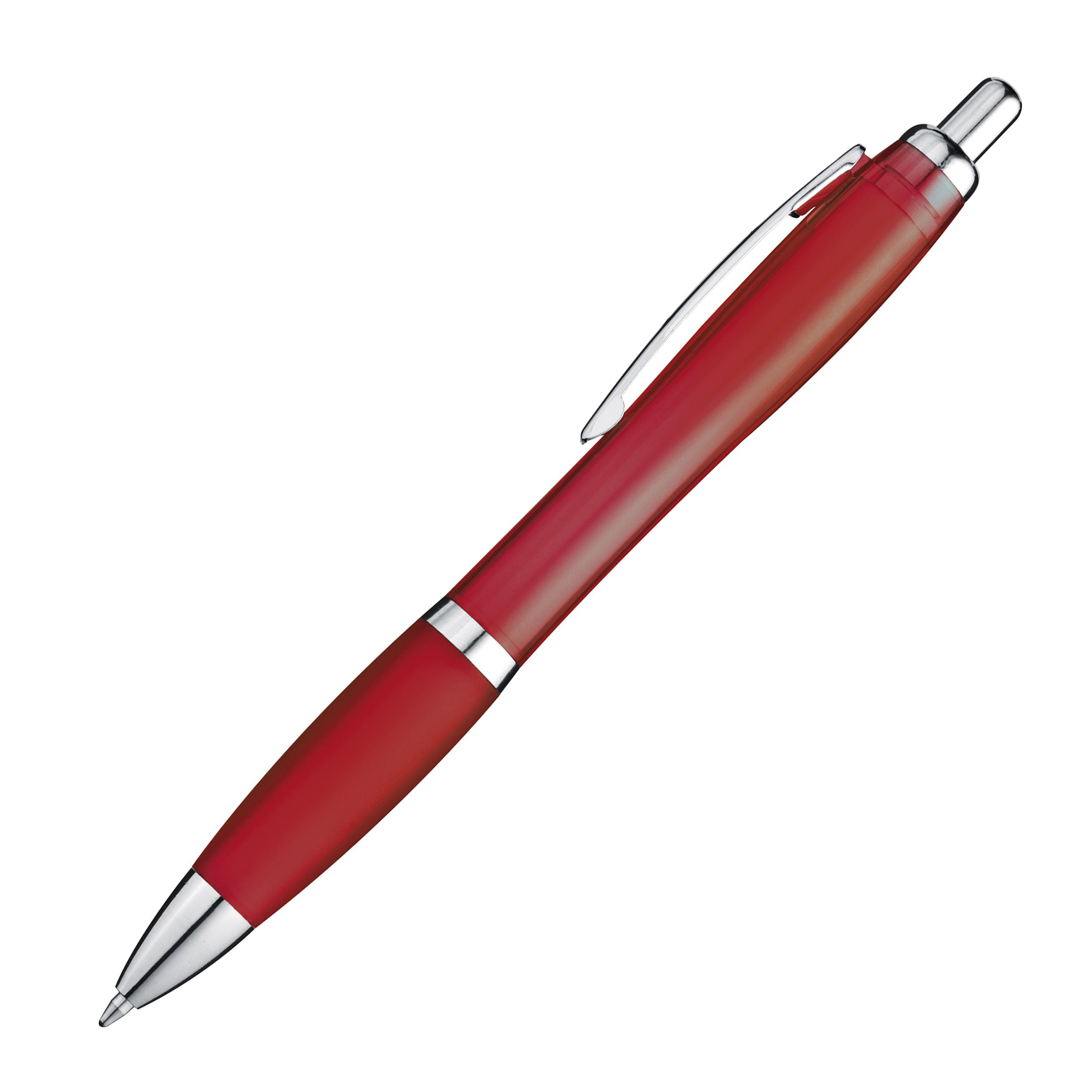 Kugelschreiber mit farbig transparentem Schaft , burgund