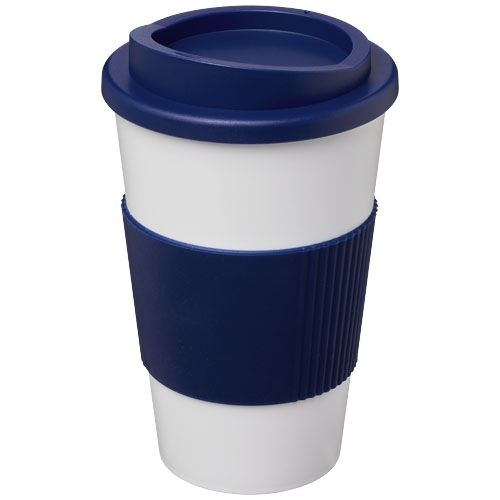 PF220002-7Americano® 350 ml Isolierbecher mit Schutzring_ blau_weiss PF220002-7Americano® 350 ml Isolierbecher mit Schutzring_ blau_weiss