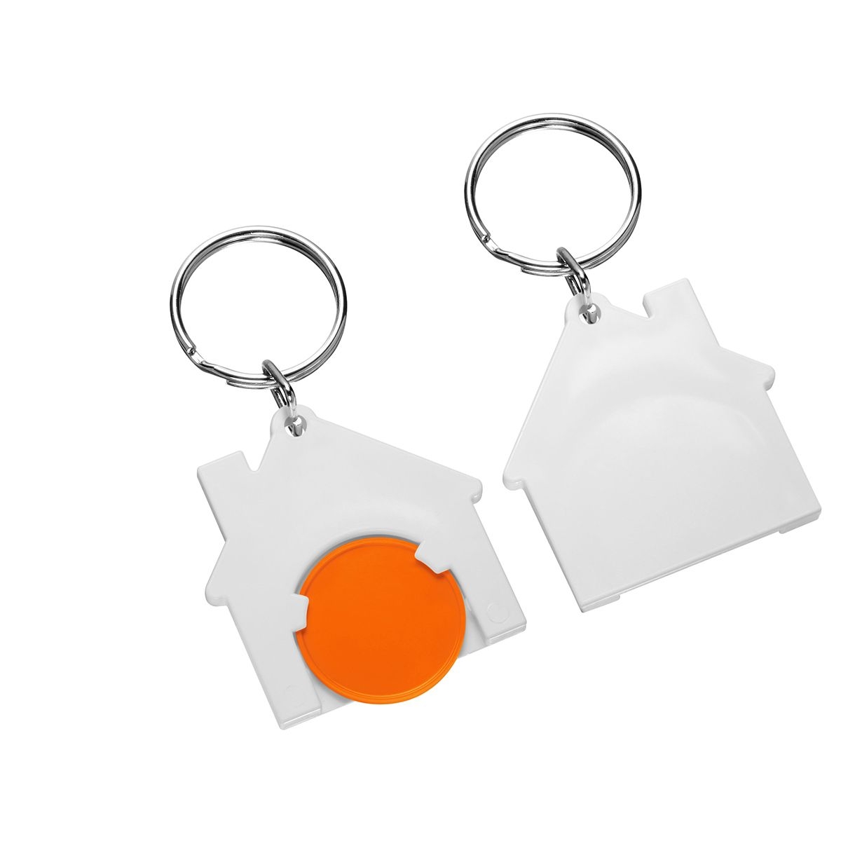 HE7516R-5-0Chiphalter mit 1€-Chip _Haus_ orange_ weiss HE7516R-5-0Chiphalter mit 1€-Chip _Haus_ orange_ weiss