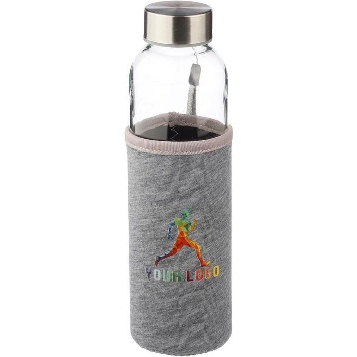 GI9301-23Glasflasche _500ml_ mit einem Neoprenhuelle Nika_ kobaltblau