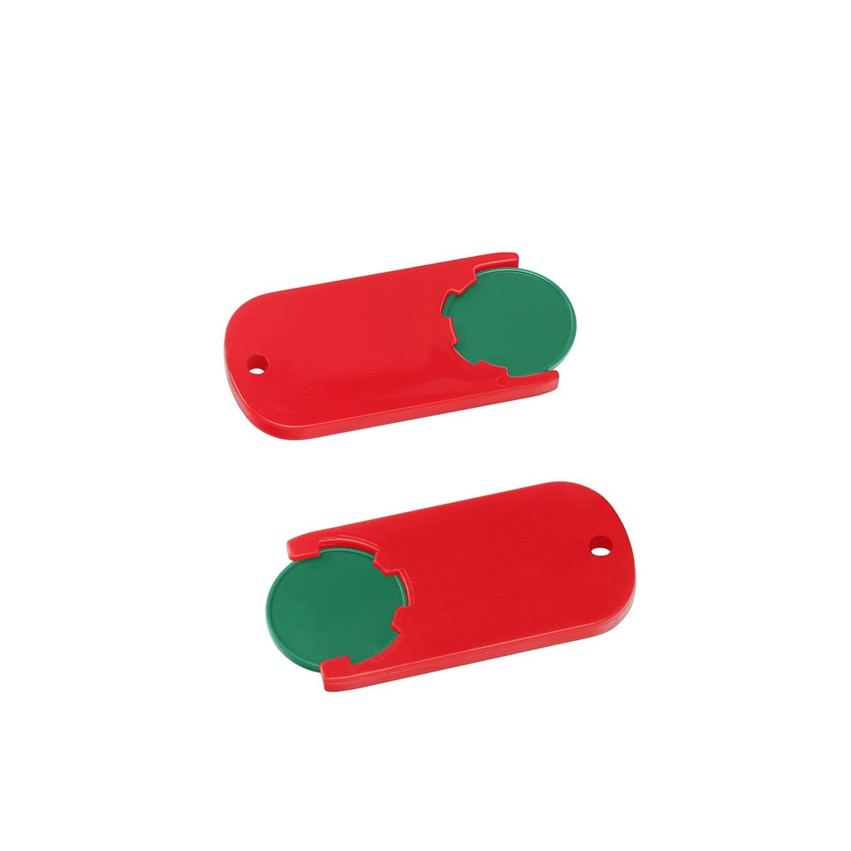 HE7439-2-1Chiphalter mit 1€-Chip _Alpha_ gruen_ rot HE7439-2-1Chiphalter mit 1€-Chip _Alpha_ gruen_ rot