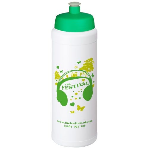 PF210689-7Baseline® Plus grip 750 ml Sportflasche mit Sportdeckel_ weiss_gruen