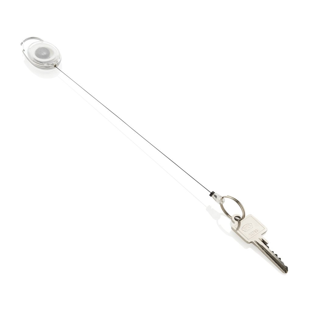 XDP191.65-03Roller-Clip-Schluesselanhaenger aus RCS recyceltem ABS_ weiss