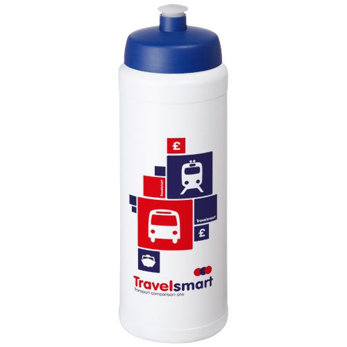 Baseline® Plus grip 750 ml Sportflasche mit Sportdeckel, weiß,blau