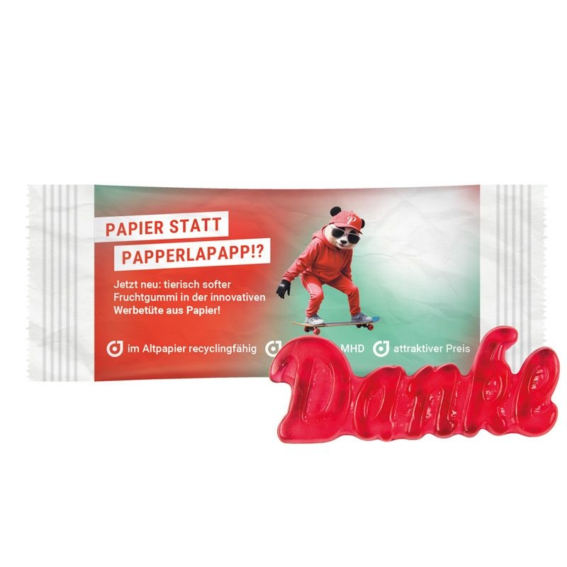 JG18072-1Fruchtgummi 1er Danke_ Danke_ weiss