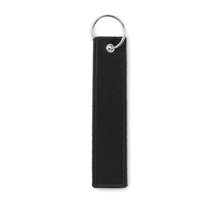 MO2463-03Takeoff Schluesselring Polyester Tag_ schwarz