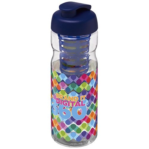 PF210046-2H2O Active® Base 650 ml Sportflasche mit Klappdeckel und Infusor_ transparent_blau