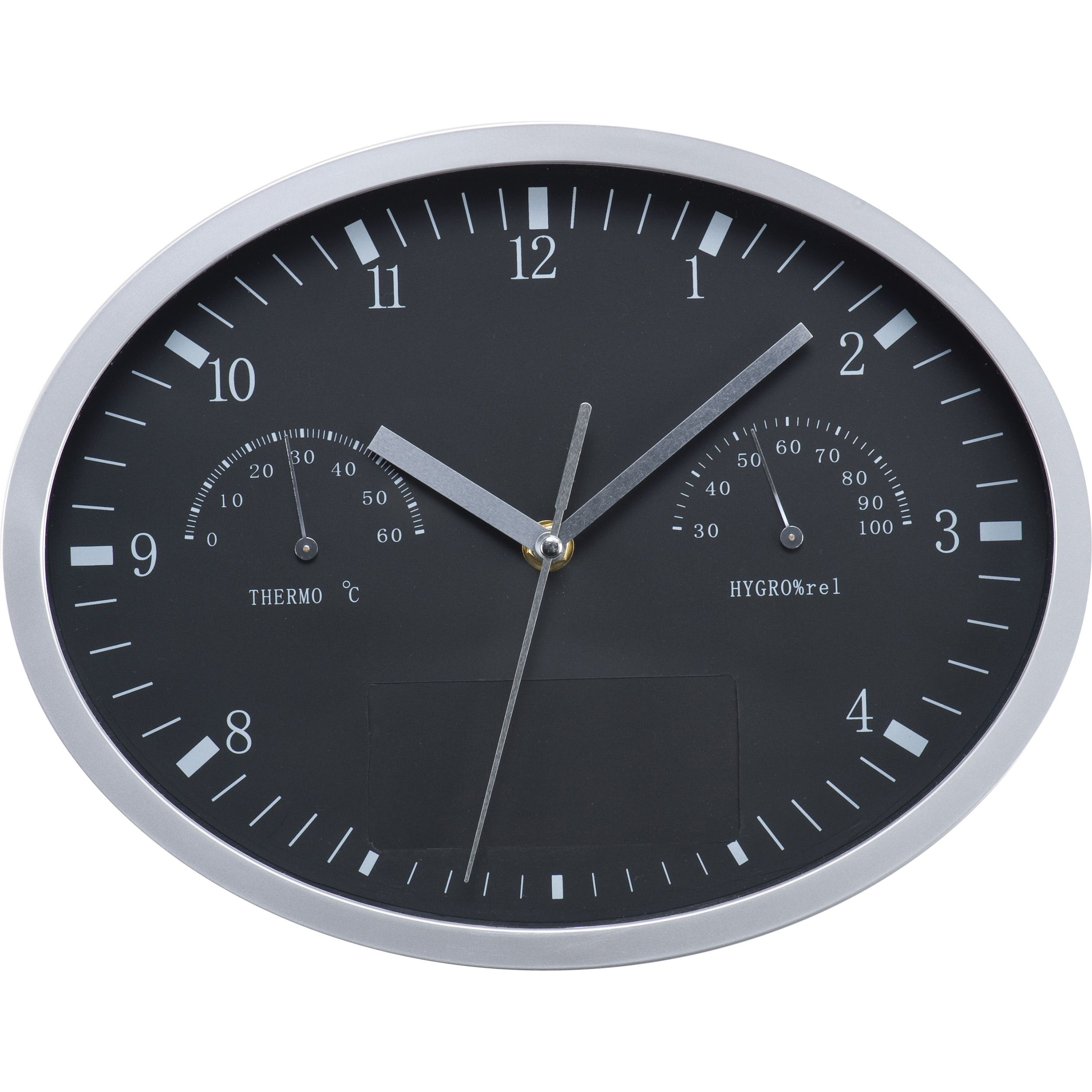 MA47871-03Wanduhr mit Hygro- und Thermometer_ schwarz