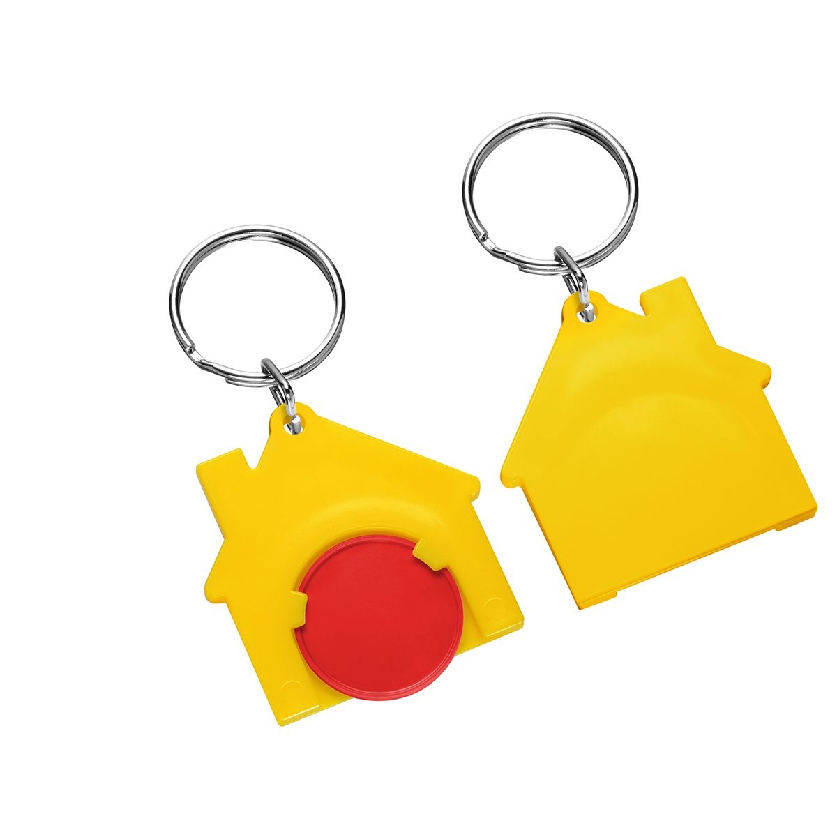 HE7516R-1-4Chiphalter mit 1€-Chip _Haus_ rot_ gelb HE7516R-1-4Chiphalter mit 1€-Chip _Haus_ rot_ gelb