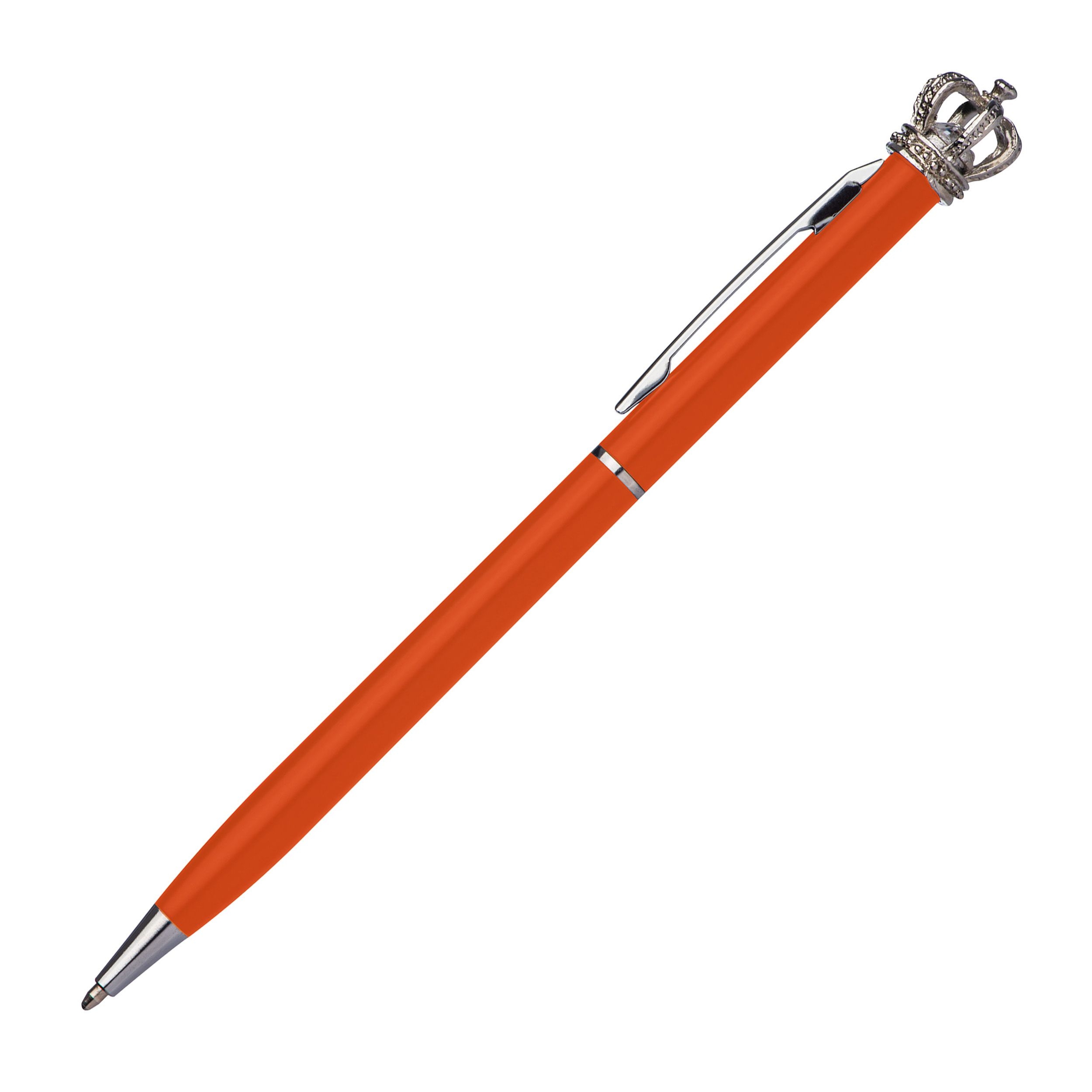 MA10488-10Kugelschreiber aus Metall mit Krone_ orange