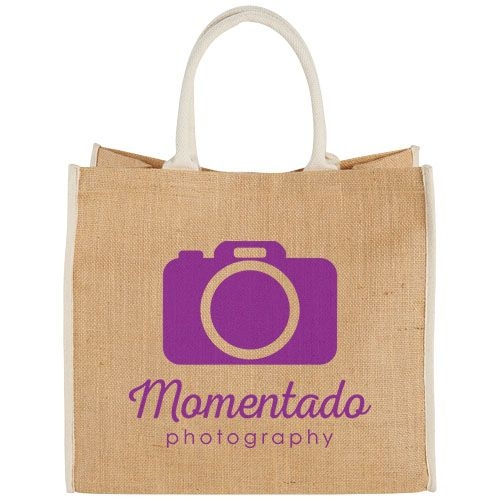 PF120182-1Harry farbige Jute Tragetasche 25L_ natur_weiss