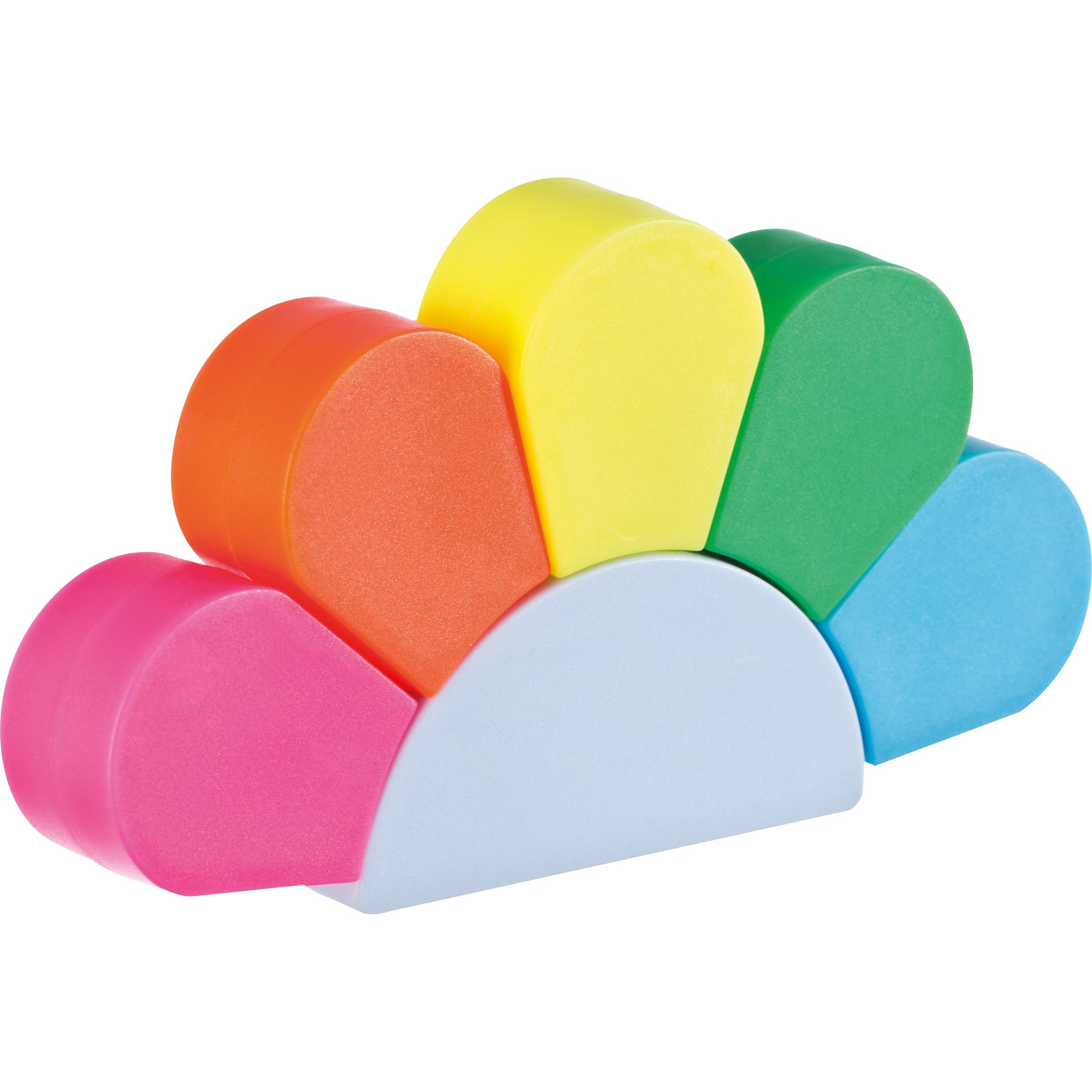 MA23486-06Textmarkerblume mit 5 farbigen Textmarkern LILLIAN_ weiss