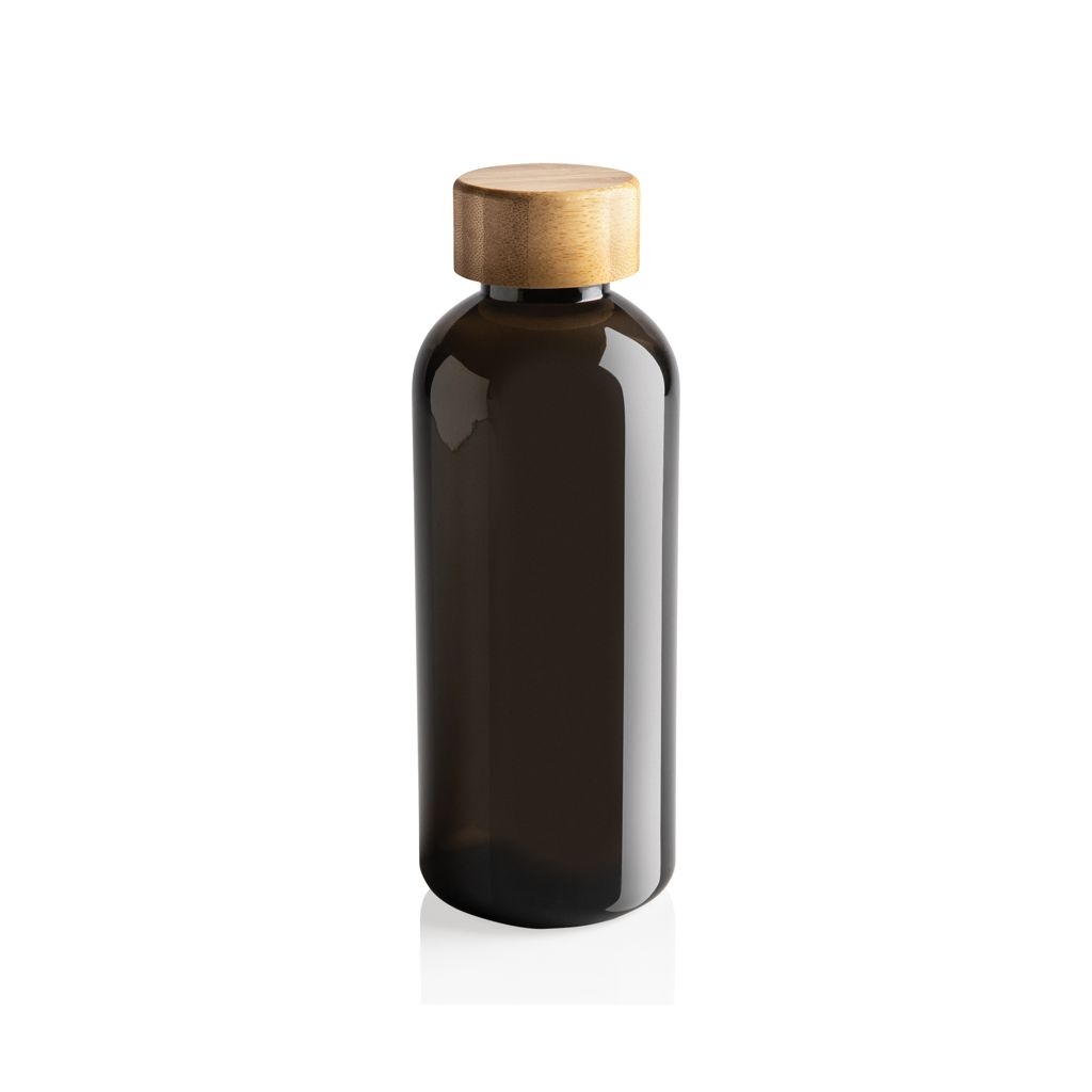 XDP433.09-1RCS rPET Flasche mit Bambus-Deckel_ schwarz