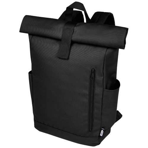 PF120659-6Byron 15_6_ GRS RPET Roll-Top Rucksack 18 L_ schwarz