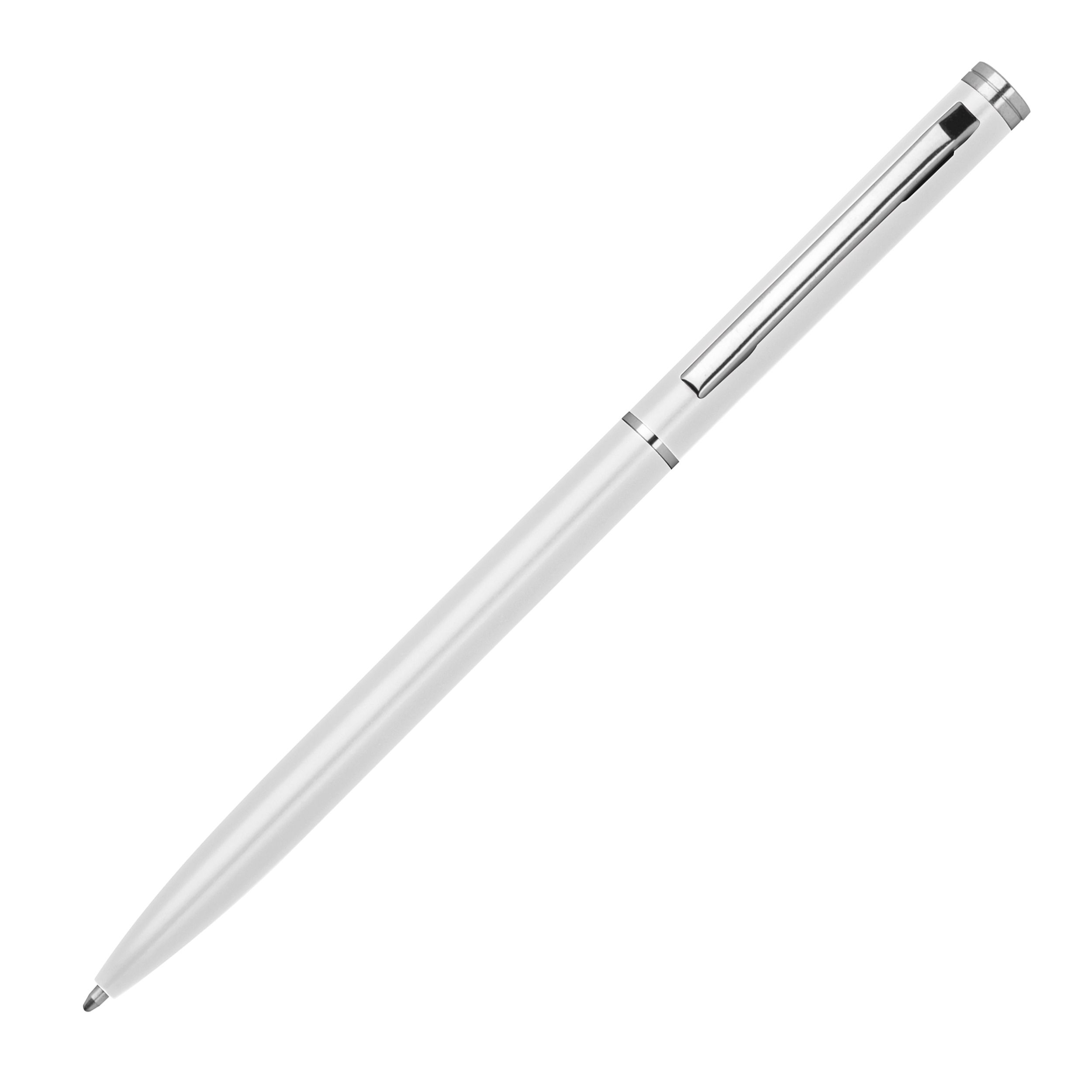 Metall Kugelschreiber in schlanker Form, weiß