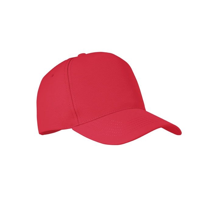 MO6831-05Senga RPET Baseball Kappe 5 Panels_ rot