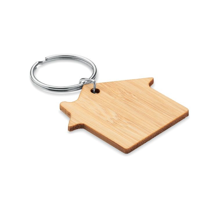MO6979-40Houseboo Schluesselring Bambus_ Haus_ holz