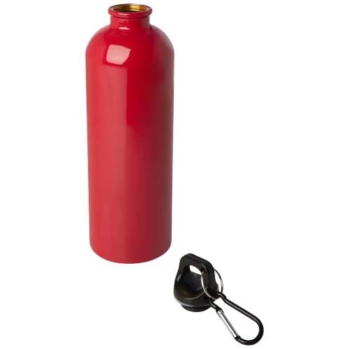 PF100861-3Oregon 750 ml RCS-zertifizierte_ einwandige Trinkflasche aus Edelstahl mit Karabinerhaken_ rot