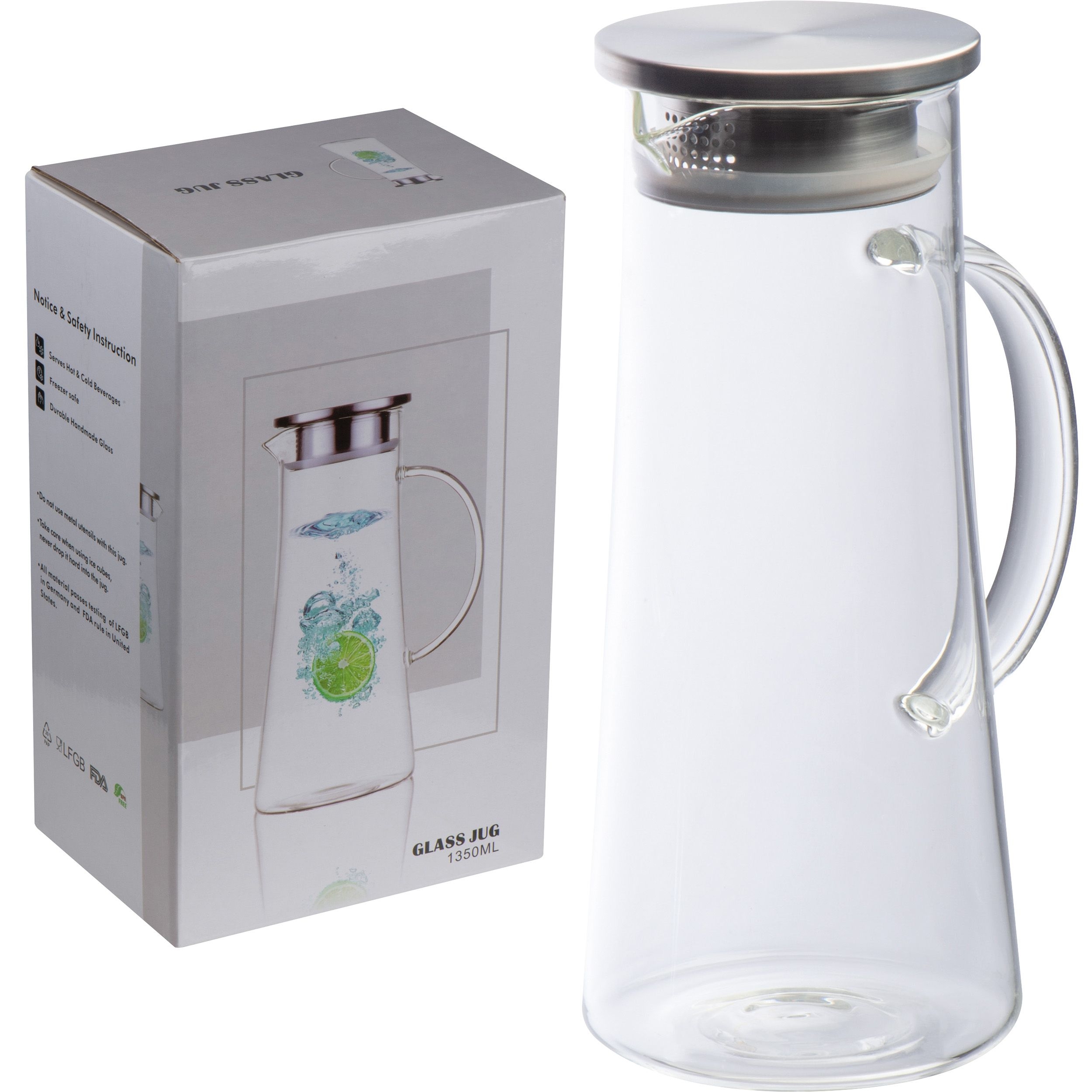 MA80798-66Glaskaraffe mit Edelstahldeckel_ 1.350ml_ transparent