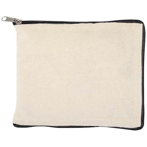 PF120788-5Sierra 140 g_m² Faltbare Tragetasche aus GRS recycelter Baumwolle 7L_ natur_schwarz